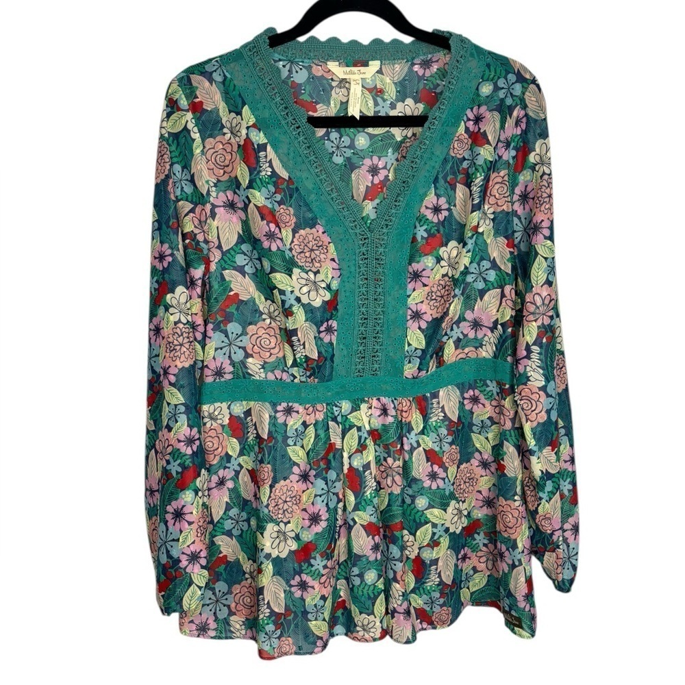 Matilda Jane Women’s Kookaburra Top Floral Spring Sheer Lace Large